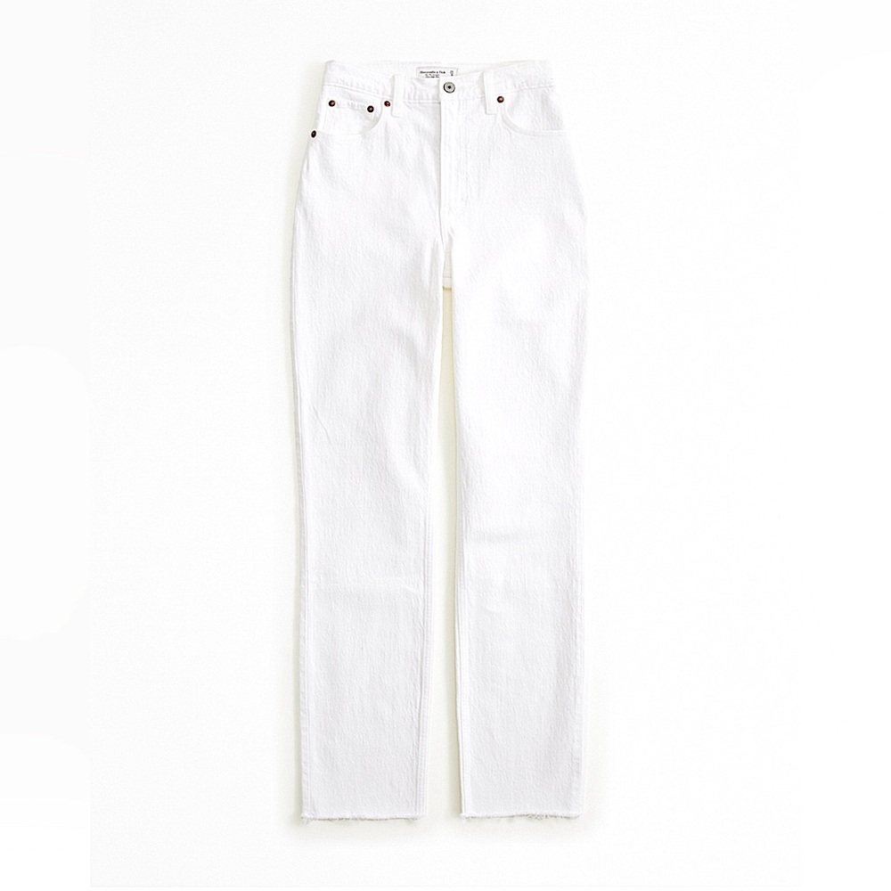 A&F curve love the 90s straight ultra high-rise WHⵊTE 32/14ʀ